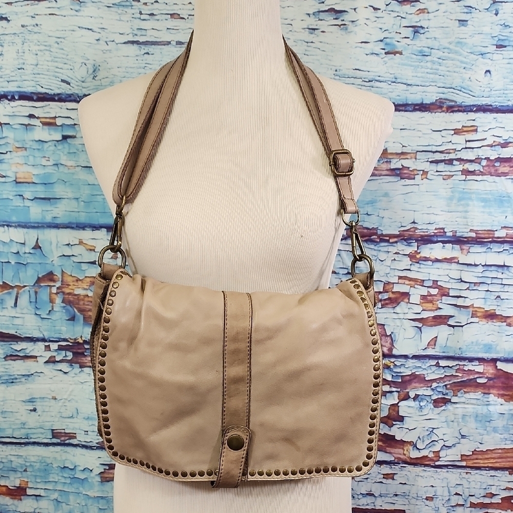 Borse In Pelle Leather Beige Shoulder Bag Made In ITALY